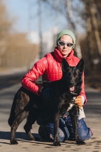 Черная статная собака